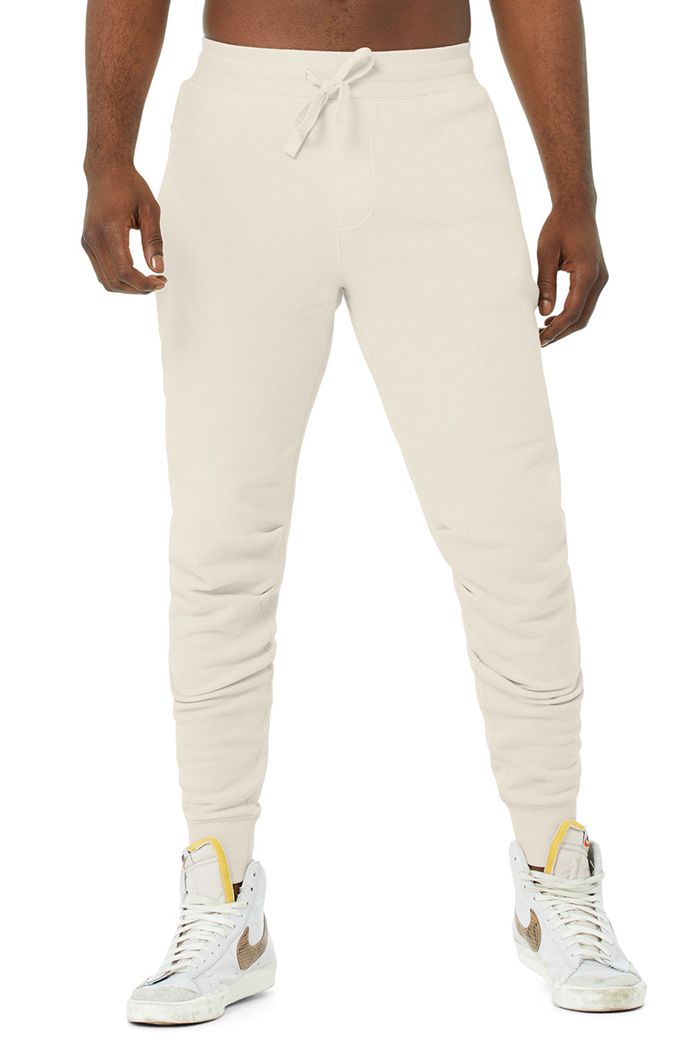 Beige Alo Yoga Baseline Sweat Men's Pants | 09627NIQP