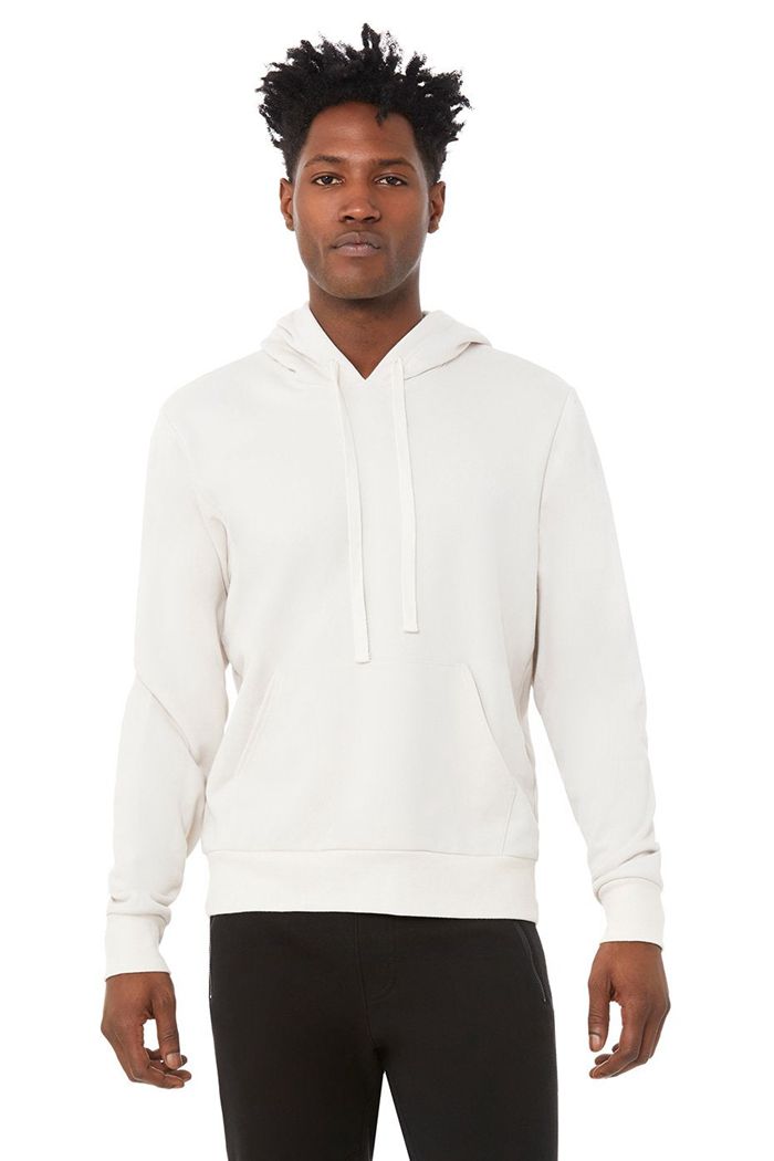 Beige Alo Yoga Caliber Men's Hoodie | 80361AQIN