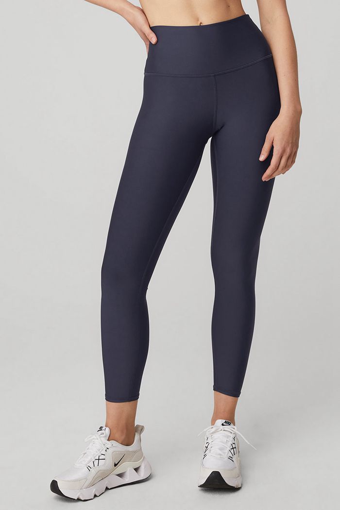 Black Alo Yoga 7/8 High-Waist Airlift Women's Leggings | 98320NAJH