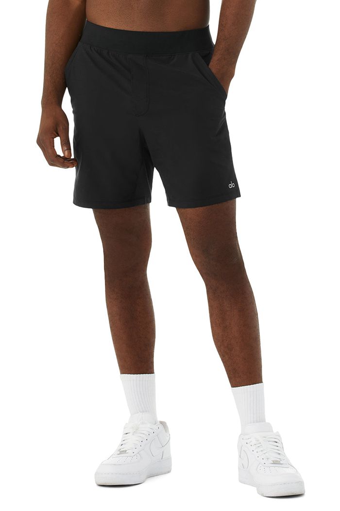 Black Alo Yoga 7" Repetition Men's Short | 27914LBWM