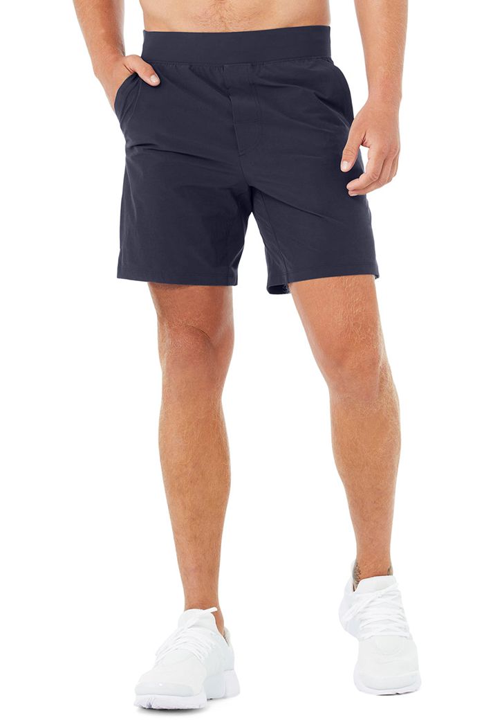 Black Alo Yoga 7" Repetition Men's Short | 70953SBJV