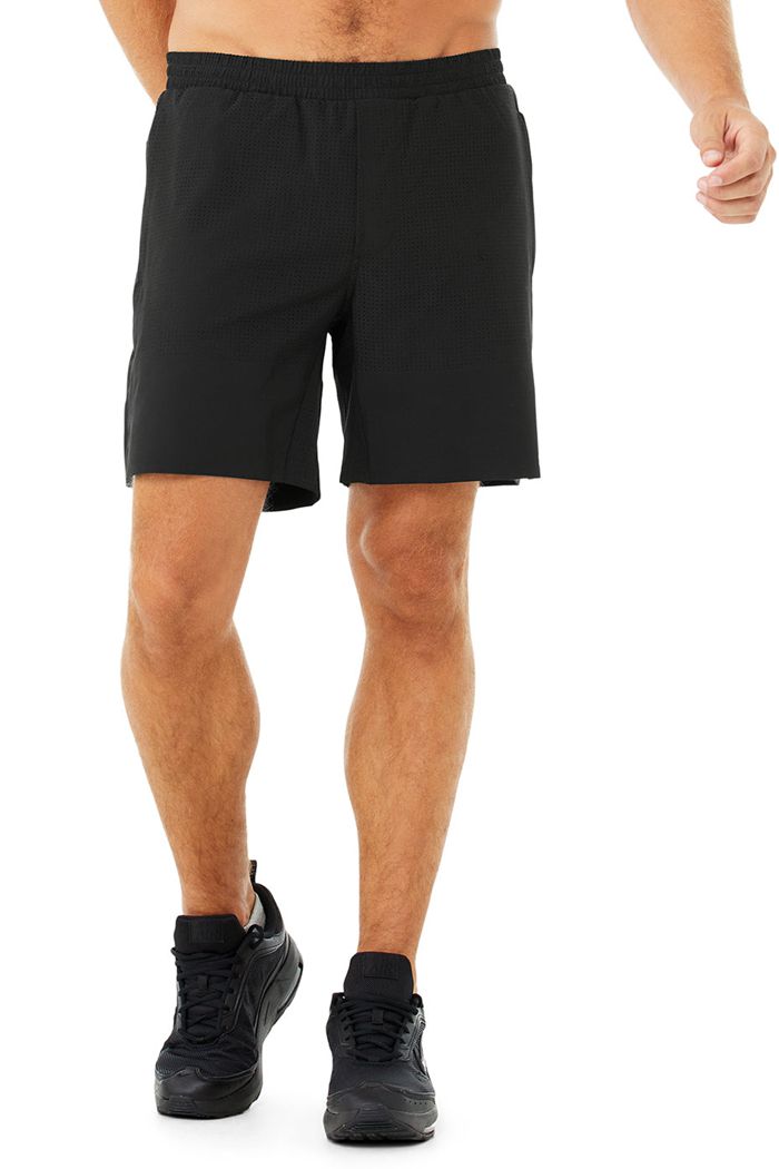 Black Alo Yoga 7" Traction Men's Short | 72093LBZI