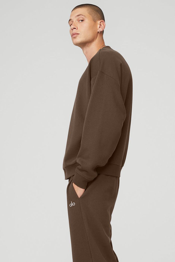 Black Alo Yoga Accolade Crew Neck Men's Pullover | 83167FRPY