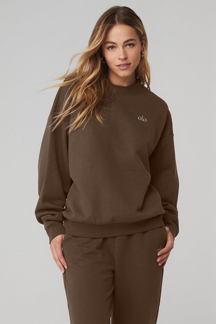 Black Alo Yoga Accolade Crew Neck Women's Pullover | 95276FGWT