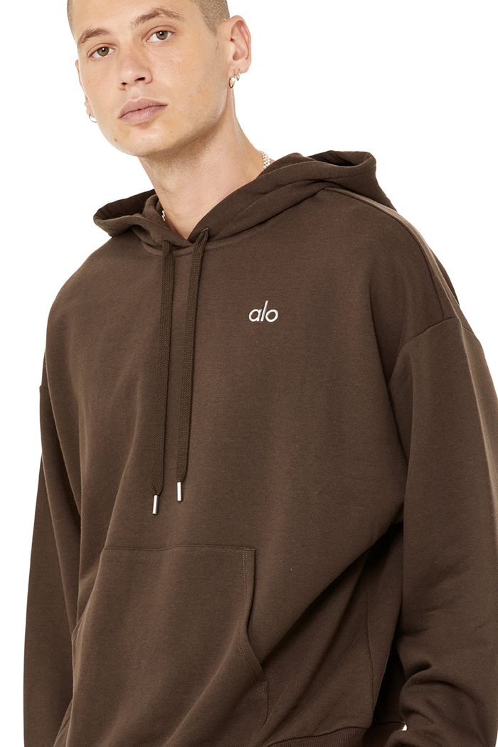 Black Alo Yoga Accolade Men's Hoodie | 15392UQJB