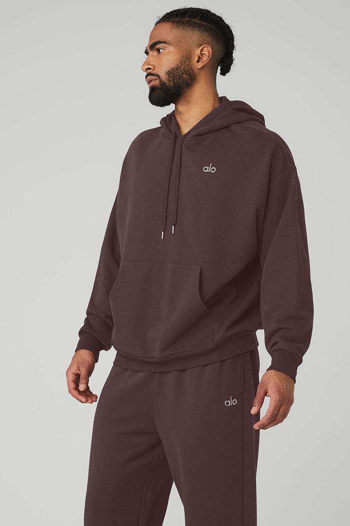 Black Alo Yoga Accolade Men's Hoodie | 59180MENI