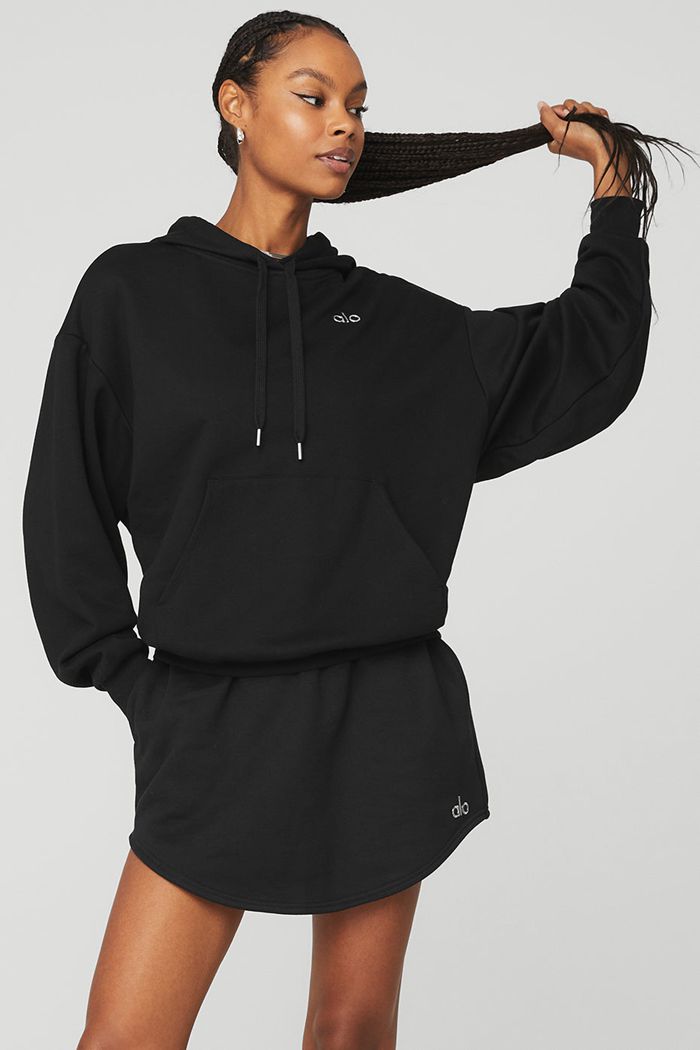 Black Alo Yoga Accolade Women's Hoodie | 42680MGFN