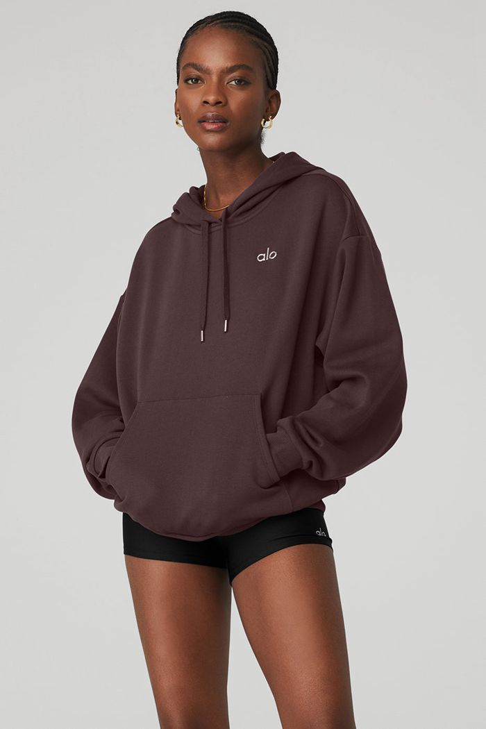 Black Alo Yoga Accolade Women's Hoodie | 59137BEOJ