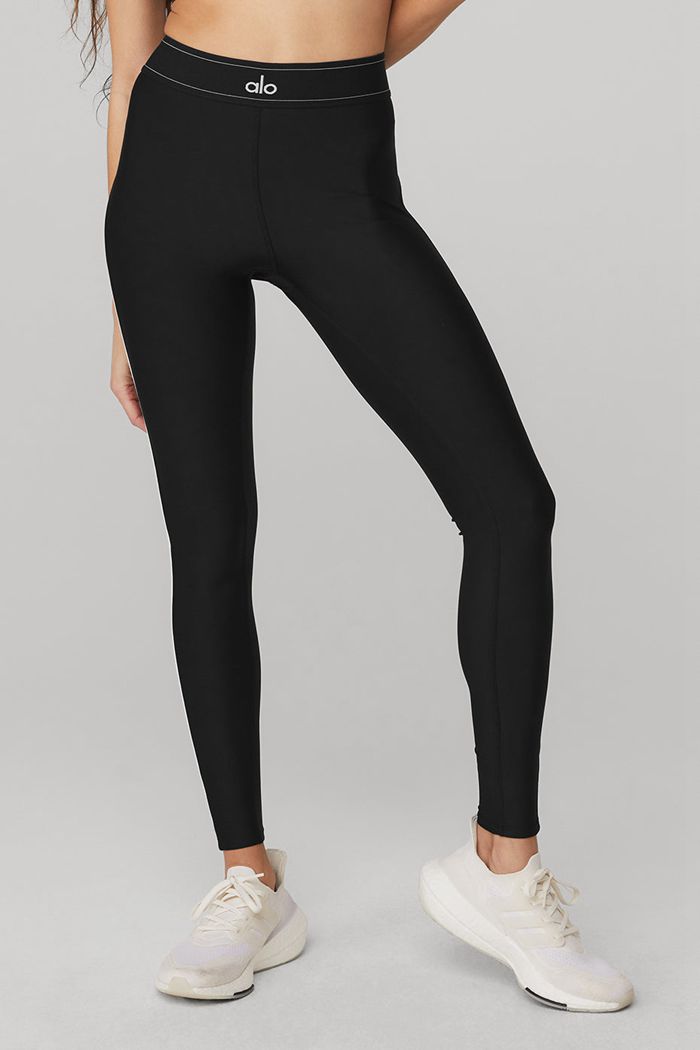 Black Alo Yoga Airlift High-Waist Suit Up Women's Leggings | 85976MZPB