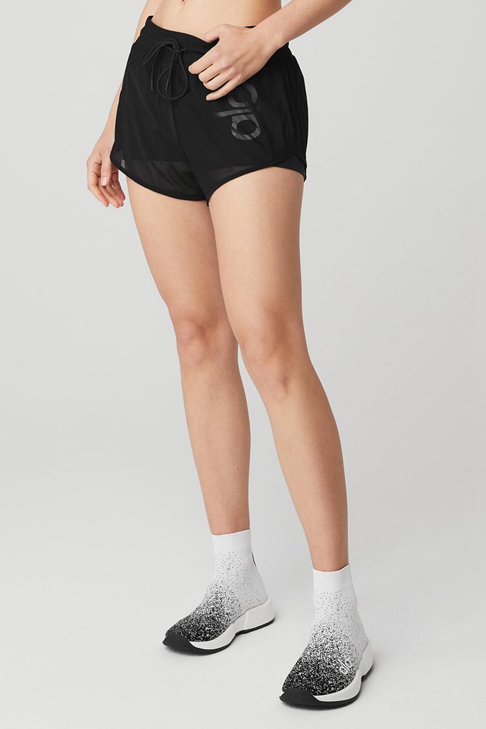 Black Alo Yoga Ambience Women's Short | 80496OWYM