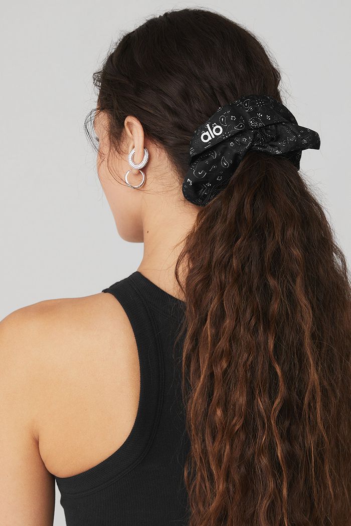 Black Alo Yoga Bandana Oversized Women's Scrunchie | 10846RSVX