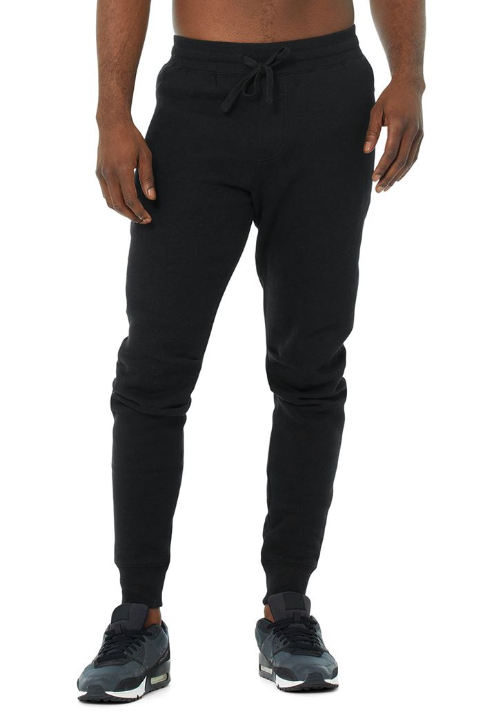 Black Alo Yoga Baseline Sweat Men's Pants | 51094EHOZ