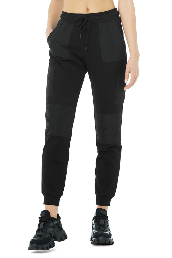 Black Alo Yoga Cargo Jogger Women's Pants | 19680TLRI