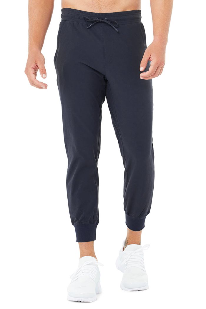 Black Alo Yoga Co-Op 7/8 Men's Pants | 64298LQAH