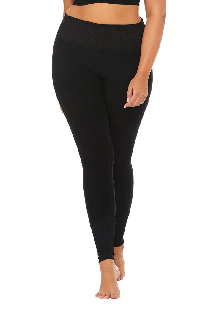 Black Alo Yoga High-Waist Alosoft Lounge Women's Leggings | 18359VWLO