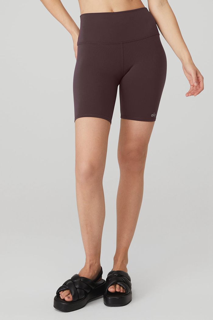 Black Alo Yoga High-Waist Biker Women's Short | 64082OFCQ