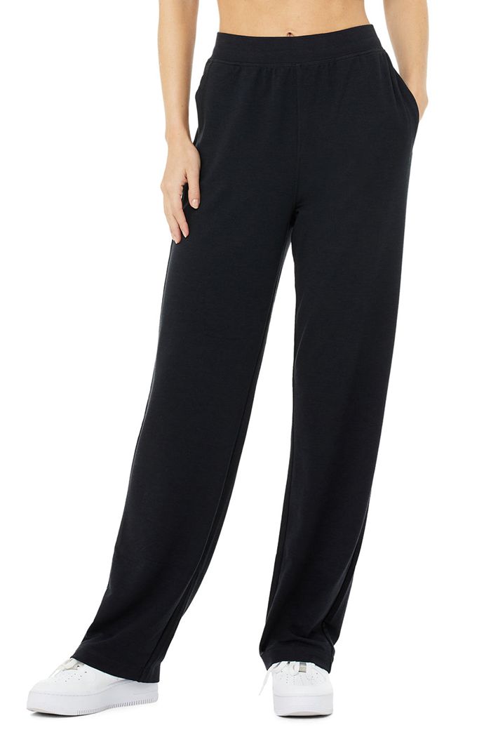 Black Alo Yoga High-Waist Dreamy Wide Women's Leggings | 16409VCQP