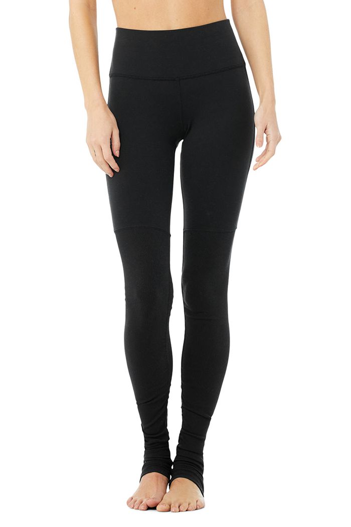 Black Alo Yoga High-Waist Goddess Women's Leggings | 96130JIEC