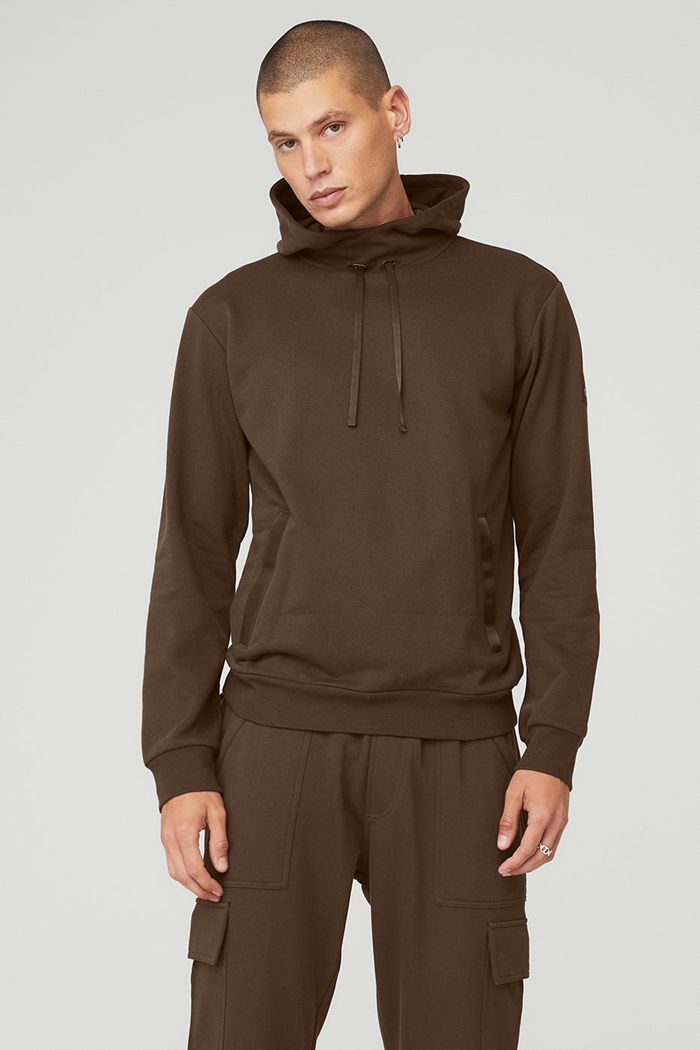 Black Alo Yoga Highline Men's Hoodie | 97861RHXQ