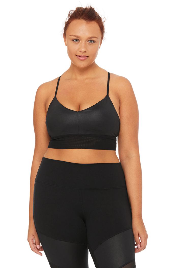 Black Alo Yoga Lavish Women's Bras | 59217XNBD