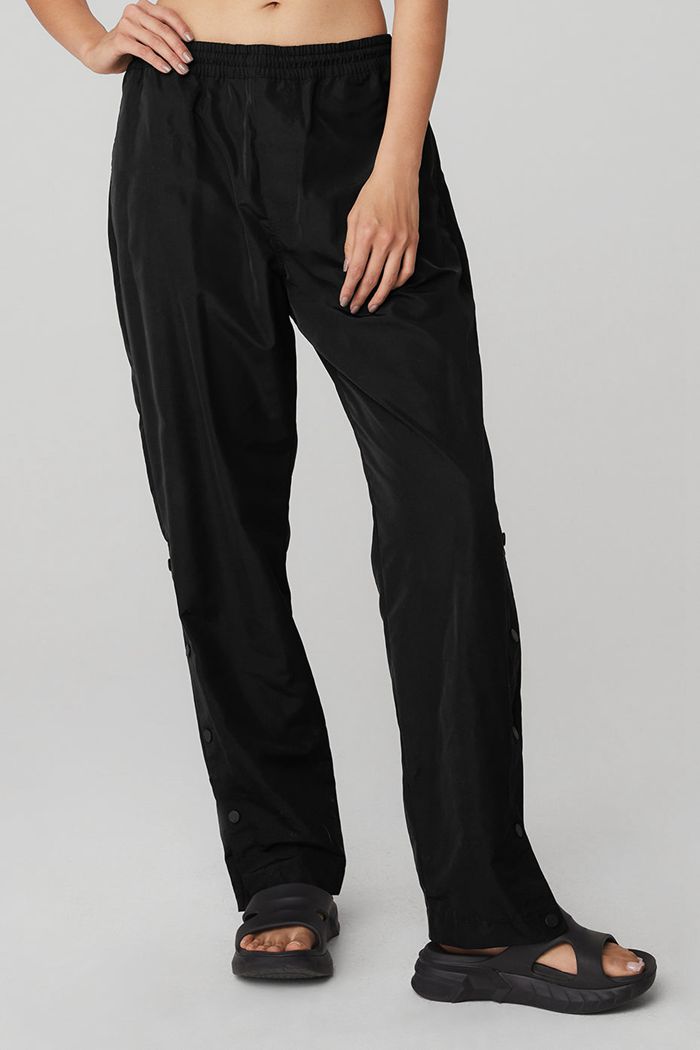 Black Alo Yoga Legend Snap Women's Pants | 29340MKEP