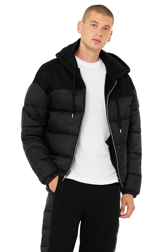 Black Alo Yoga Mash Up Men's Jackets | 80963PLSA