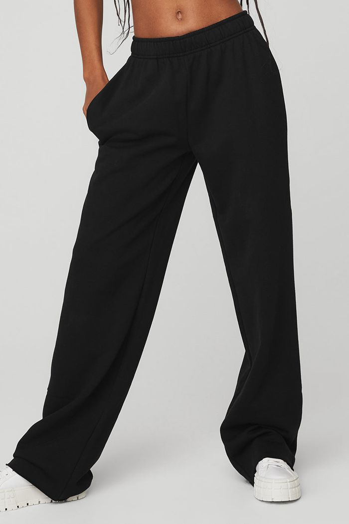 Black Alo Yoga Puddle Sweat Women's Pants | 67890OXAG