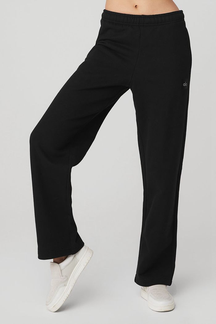 Black Alo Yoga Renown Sweat Women's Pants | 42973QKXE