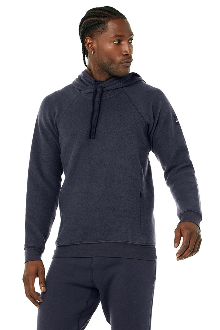 Black Alo Yoga The Triumph Men's Hoodie | 21035GIMV