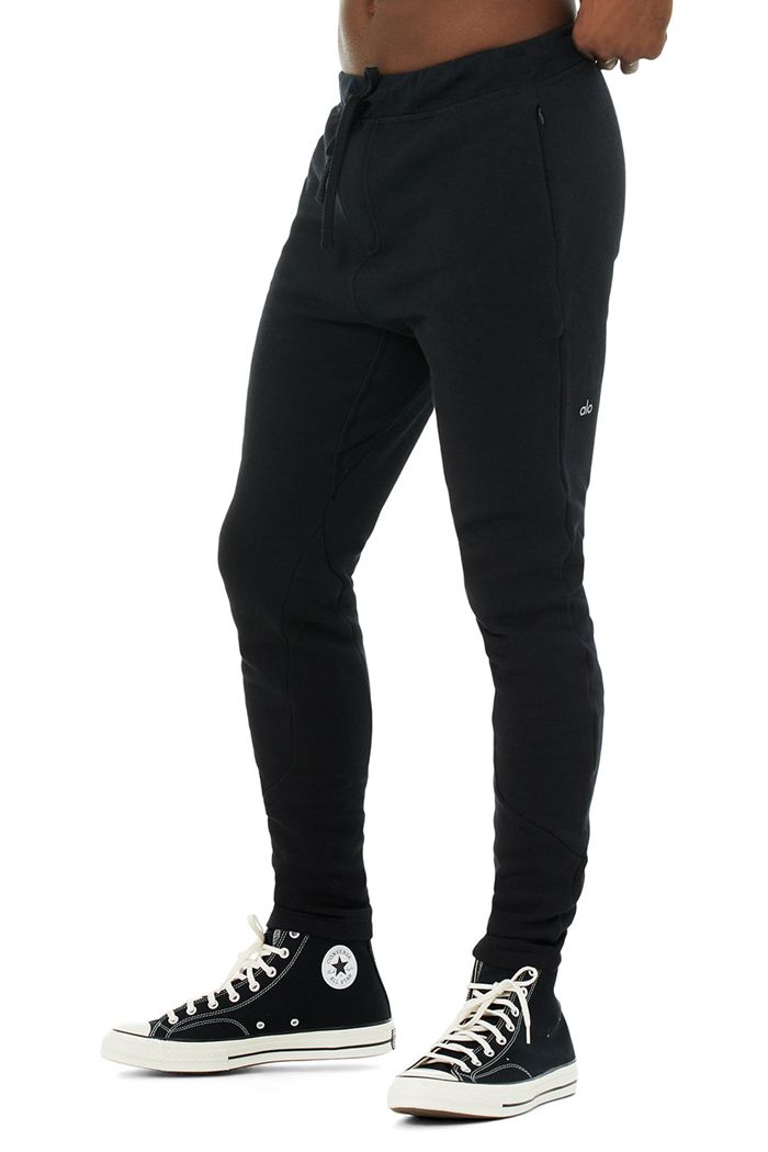 Black Alo Yoga The Triumph Sweat Men's Pants | 32918HCBV