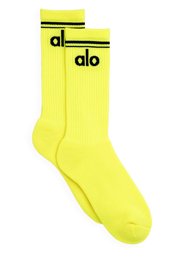 Black Alo Yoga Throwback Women's Socks | 60782OLUS