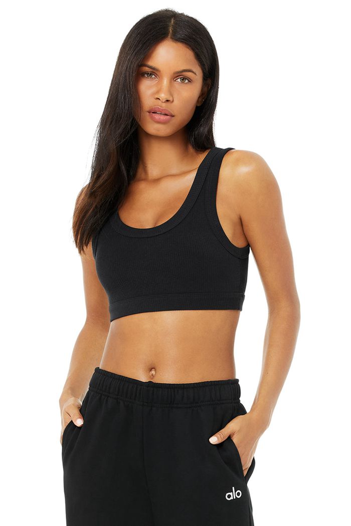 Black Alo Yoga Wellness Women's Bras | 89701SKLJ