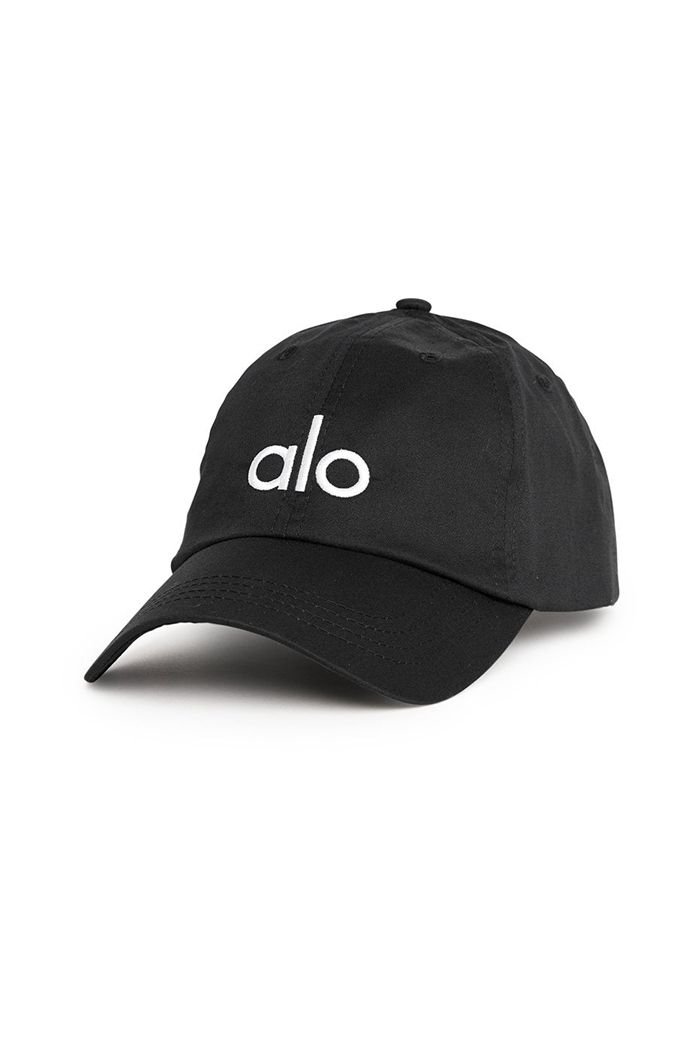 Black White Alo Yoga Off-Duty Men's Cap | 07349PMJE