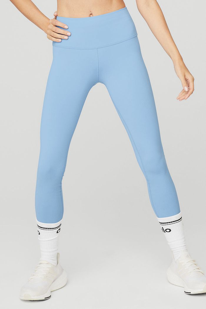 Blue Alo Yoga High-Waist Airbrush Women's Leggings | 42905EBGP