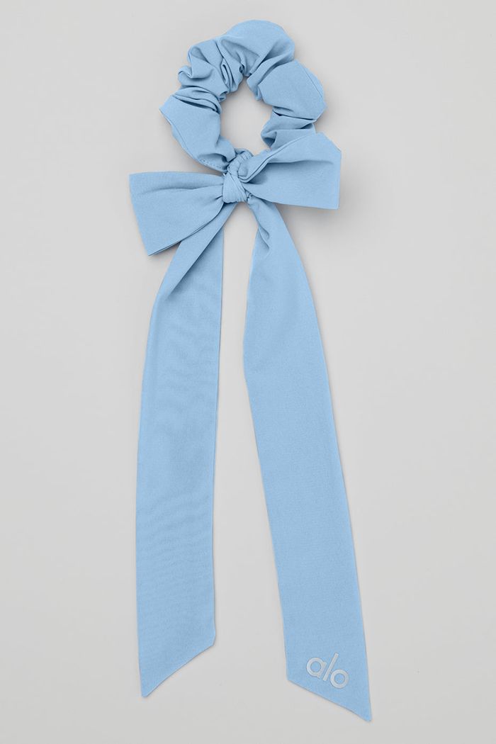 Blue Alo Yoga Love Knots Tie Women's Scrunchie | 45802ZSUK