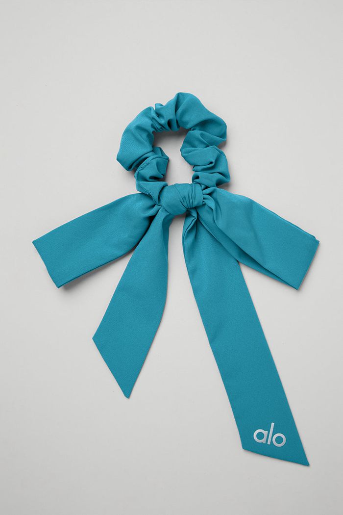 Blue Alo Yoga Love Knots Tie Women's Scrunchie | 97046GZJE