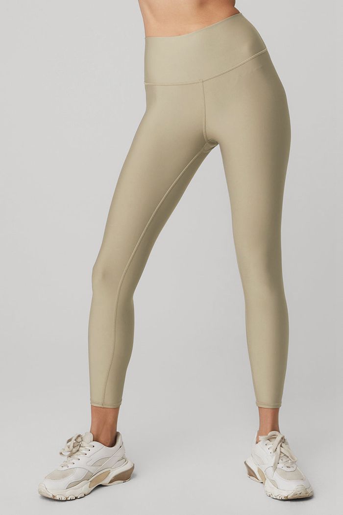 Brown Alo Yoga 7/8 High-Waist Airlift Women's Leggings | 30426MKHZ