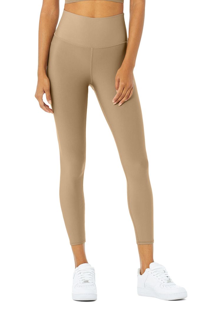 Brown Alo Yoga 7/8 High-Waist Airlift Women's Leggings | 41205OWSM