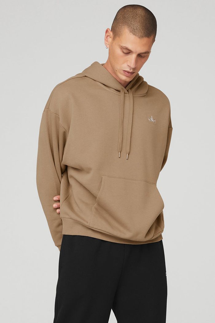 Brown Alo Yoga Accolade Men's Hoodie | 05628CQJB