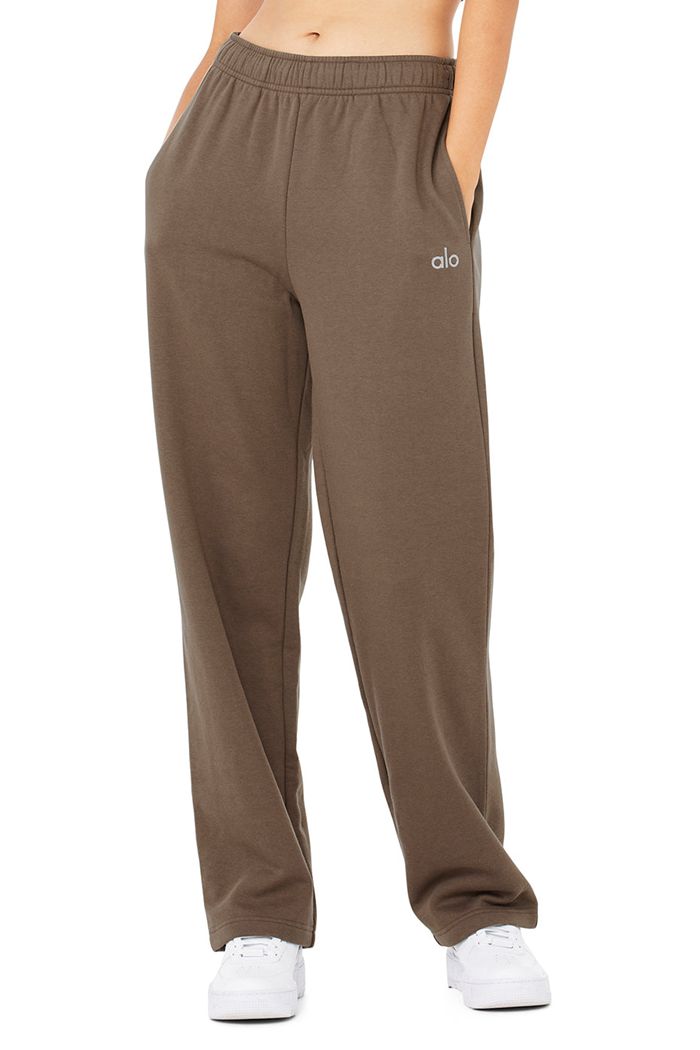 Brown Alo Yoga Accolade Straight Leg Sweat Women's Pants | 09758HXYU