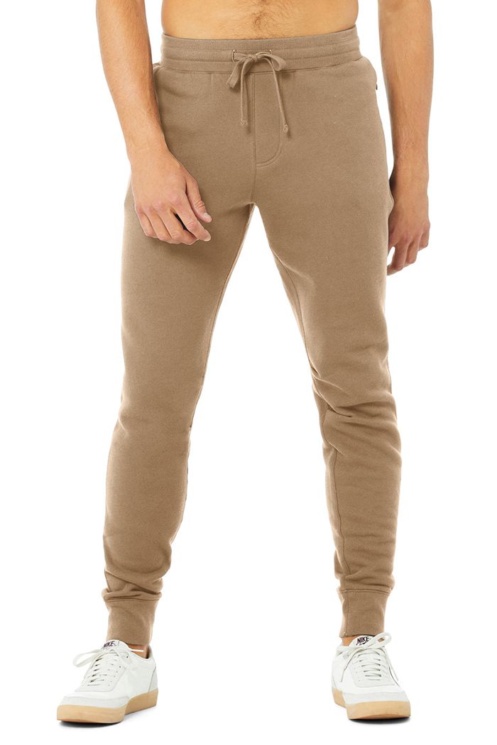 Brown Alo Yoga Baseline Sweat Men's Pants | 14609ULAS