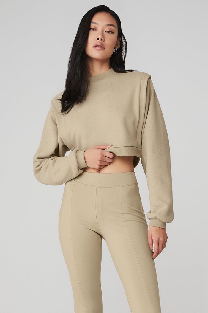 Brown Alo Yoga Cropped Fresh Women's Jackets | 37065WRMV