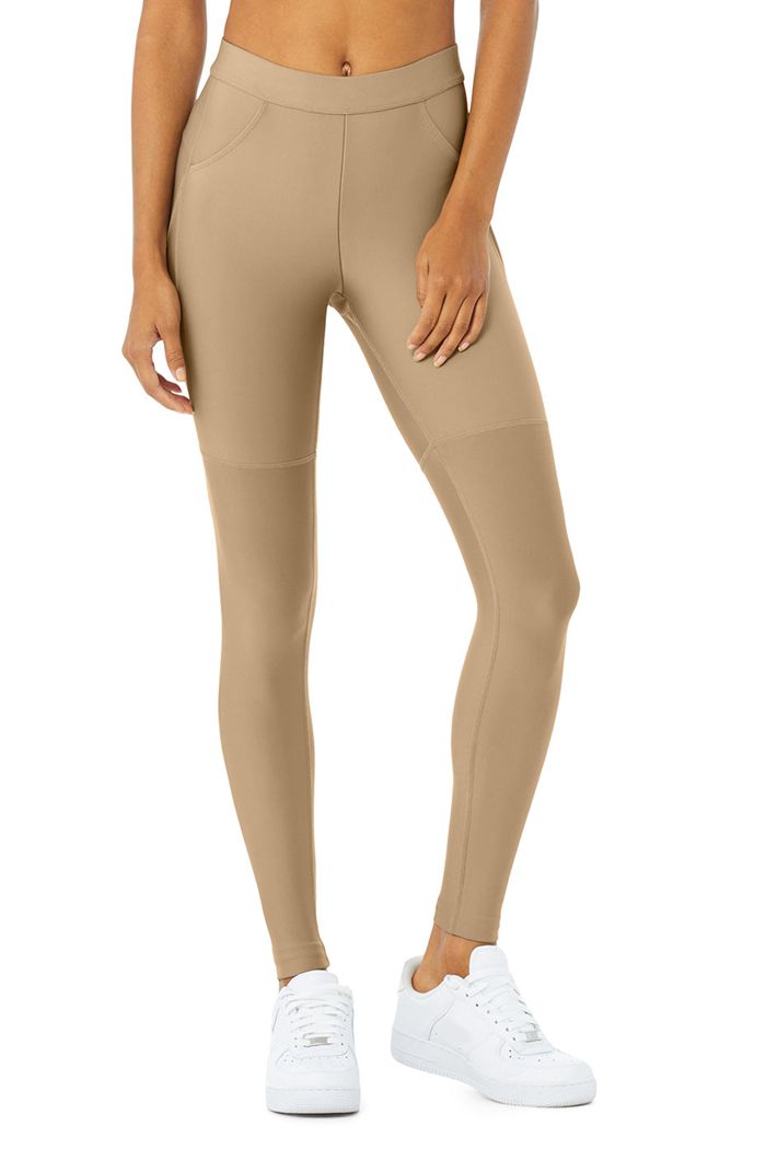 Brown Alo Yoga High-Waist 4 Pocket Utility Women's Leggings | 97638LQSV