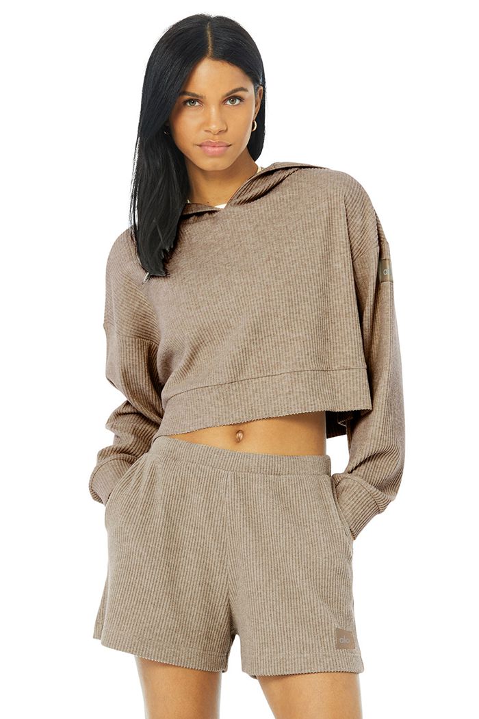 Brown Alo Yoga Muse Women's Hoodie | 74582EAIM