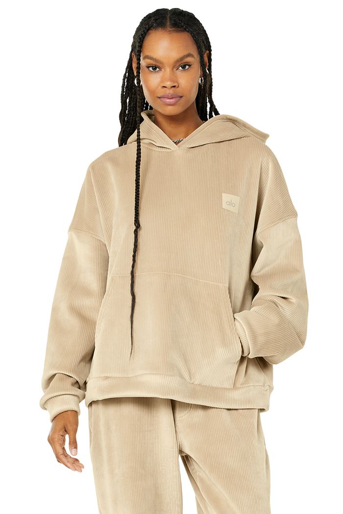 Brown Alo Yoga Velour Baller Women's Hoodie | 29530FNMR