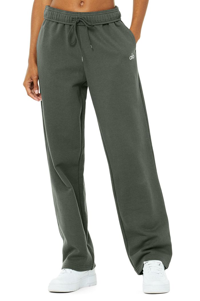 Dark Green Alo Yoga Accolade Straight Leg Sweat Women's Pants | 76180ZGPE