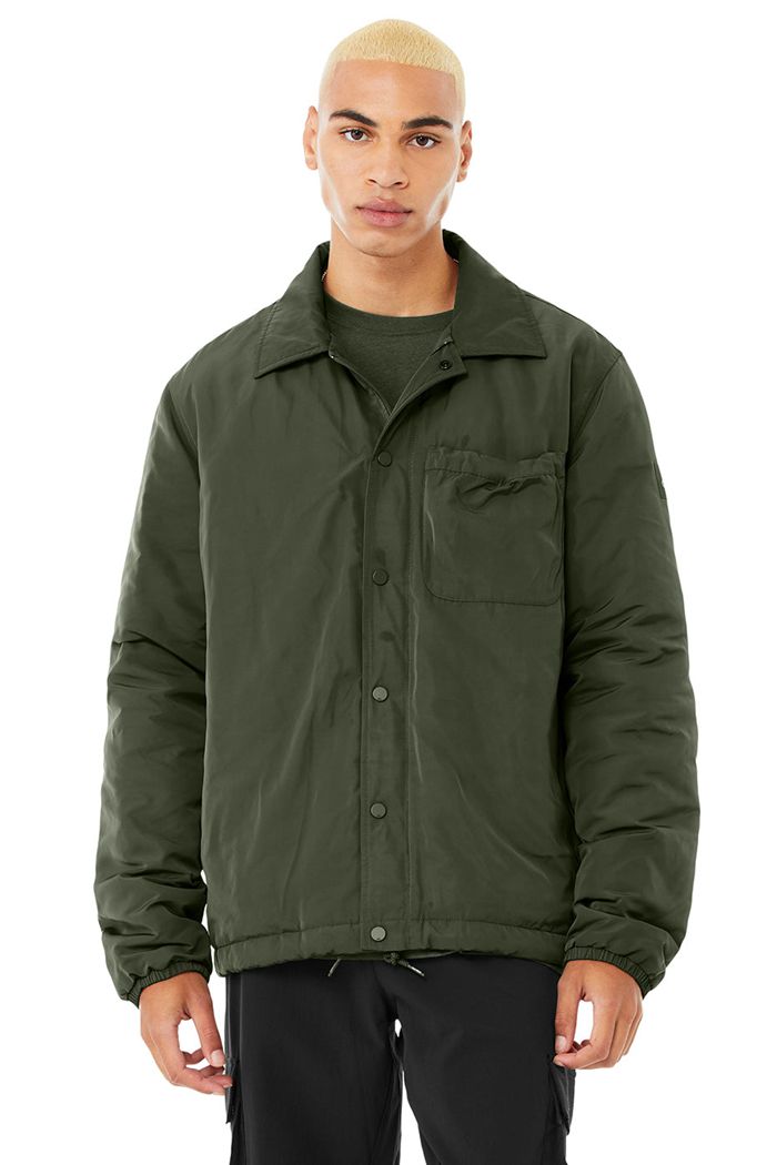 Dark Green Alo Yoga Legend Men's Jackets | 23706LJOT