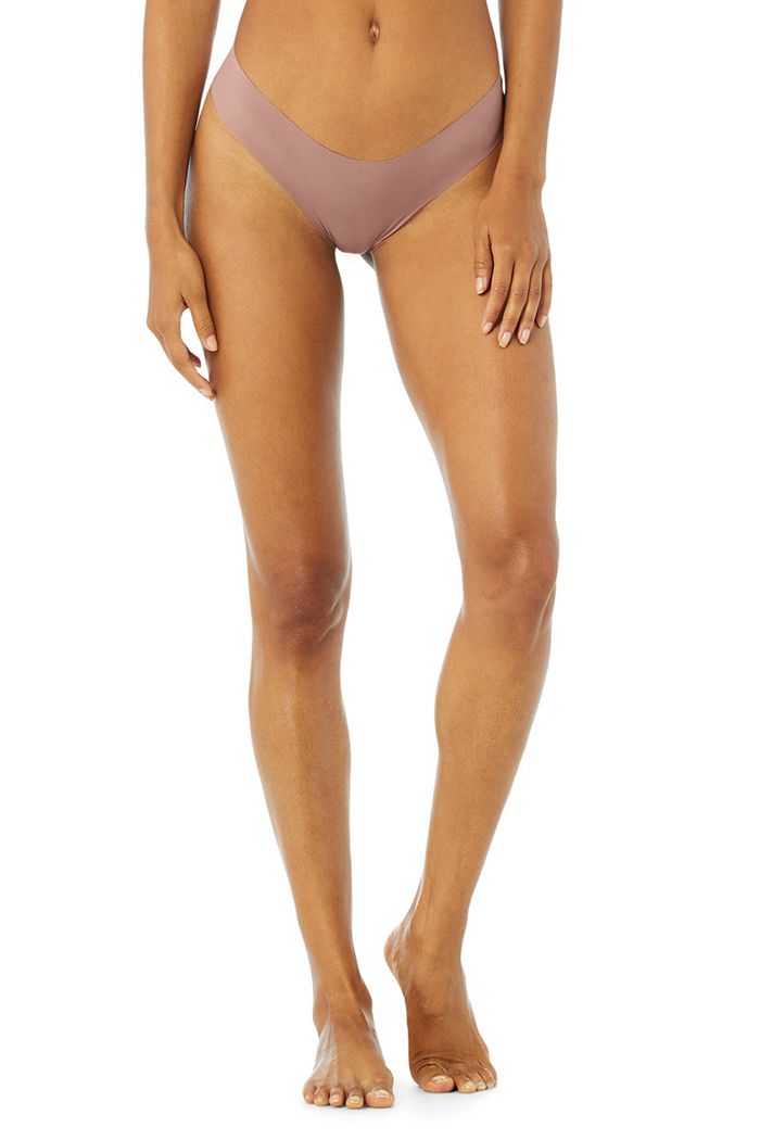 Dark Red Alo Yoga Airbrush Invisible Cheeky Women's Underwear | 08145XSND