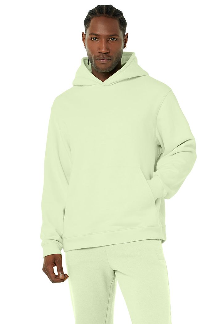 Green Alo Yoga Renown Men's Hoodie | 05128HFSE