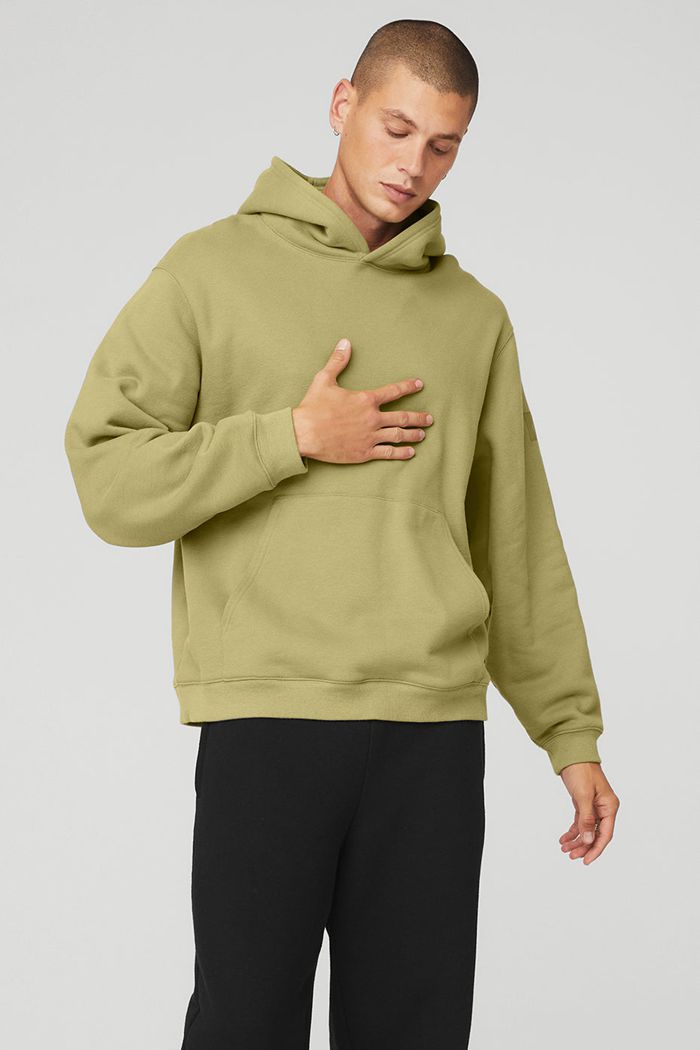 Green Alo Yoga Renown Men's Hoodie | 08731SLYE